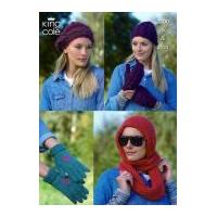 king cole ladies hats mittens gloves snood merino knitting pattern 330 ...