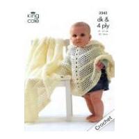 king cole baby poncho shawl big value crochet pattern 3343 4 ply dk