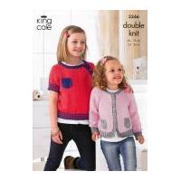 King Cole Girls Cardigan & Top Bamboo Cotton Knitting Pattern 3346 DK