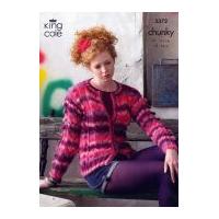 King Cole Ladies Sweater & Cardigan Riot Knitting Pattern 3372 Chunky