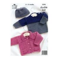 King Cole Baby Jacket, Sweater & Hat Big Value Knitting Pattern 3396 DK