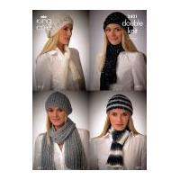 King Cole Ladies Hats & Scarves Galaxy Knitting Pattern 3401 DK