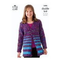 King Cole Girls Cardigan & Tunic Wicked Knitting Pattern 3406 DK