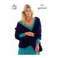 King Cole Ladies Top & Pashmina Wrap Garland Knitting Pattern 3415 Super Chunky