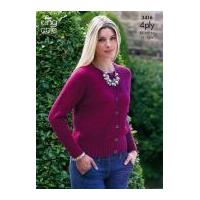 King Cole Ladies Sweater & Cardigan Big Value Knitting Pattern 3416 4 Ply