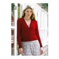 King Cole Ladies Sweater & Cardigan Big Value Knitting Pattern 3417 4 Ply