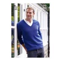 King Cole Mens Sweater & Cardigan Big Value Knitting Pattern 3420 4 Ply