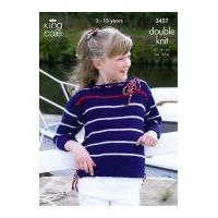 King Cole Girls Sweater & Top Smooth Knitting Pattern 3427 DK