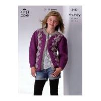 King Cole Childrens Cardigan & Tank Top Magnum Knitting Pattern 3433 Chunky