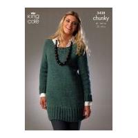 King Cole Ladies Cardigan & Sweater Big Value Knitting Pattern 3438 Chunky