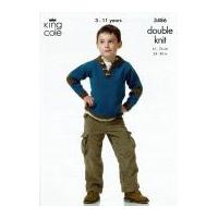 King Cole Boys Hoodie & Sweater Merino Knitting Pattern 3486 DK