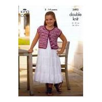 King Cole Girls Cardigans Bamboo Cotton Knitting Pattern 3493 DK