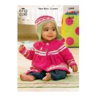 King Cole Baby Jacket, Top, Hat & Blanket Comfort Knitting Pattern 3499 DK