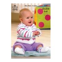 King Cole Baby Top, Pants, Cardigan & Socks Comfort Knitting Pattern 3501 DK