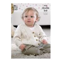King Cole Baby Cardigan, Waistcoat & Slipover Cottonsoft Knitting Pattern 3517 DK