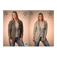 King Cole Ladies Long & Short Jackets Moorland Knitting Pattern 3523 Aran