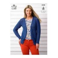 King Cole Ladies Cardigan & Top Smooth Knitting Pattern 3528 DK