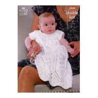 King Cole Baby Christening Set Comfort Knitting Pattern 3536 DK