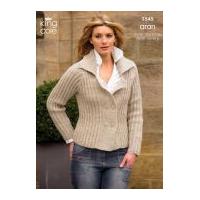 King Cole Ladies Jacket & Sweater Merino Blend Knitting Pattern 3545 Aran