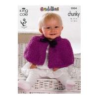King Cole Baby Cape, Top, Headband & Blanket Cuddles Knitting Pattern 3554 Chunky