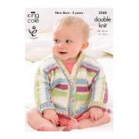 King Cole Baby Dolman Cardigans & Booties Comfort Prints Knitting Pattern 3560 DK
