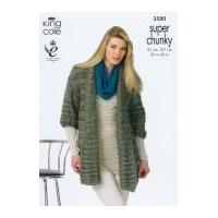 King Cole Ladies Jackets Gypsy Knitting Pattern 3580 Super Chunky