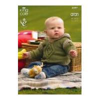 king cole baby sweater hoodie pullover big value knitting pattern 3597 ...