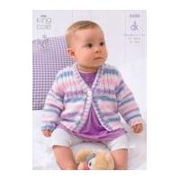 King Cole Baby Cardigans Candystripe Knitting Pattern 3606 DK