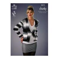 king cole ladies cardigan waistcoat galaxy knitting pattern 3613 chunk ...