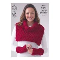 king cole ladies hat neck wrist warmers supa dupa knitting pattern 361 ...