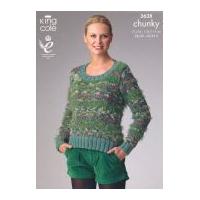 King Cole Ladies Sweater & Waistcoat Romano Knitting Pattern 3638 Chunky