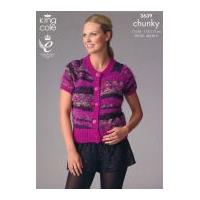 King Cole Ladies Cardigan & Top Romano Knitting Pattern 3639 Chunky