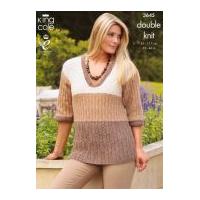 King Cole Ladies Cardigan & Sweater Baby Alpaca Knitting Pattern 3645 DK