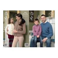 King Cole Family Cardigan & Sweater Merino Blend Knitting Pattern 3662 Chunky