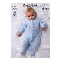 king cole baby onesie sleepsuits cuddles knitting pattern 3677 chunky