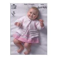 King Cole Baby Jacket, Sweater & Hat Comfort Knitting Pattern 3696 4 Ply, DK