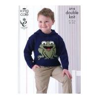 King Cole Childrens Picture Sweaters Pricewise Knitting Pattern 3710 DK