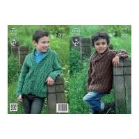 King Cole Boys Sweater & Cardigan Fashion Knitting Pattern 3720 Aran