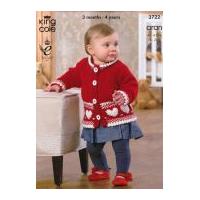 King Cole Baby Jacket, Cardigan & Sweater Comfort Knitting Pattern 3722 Aran