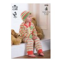 King Cole Baby Onesies & Hat Comfort Knitting Pattern 3734 DK
