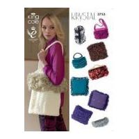 King Cole Handbags & Cushions Krystal Knitting Pattern 3753 Chunky