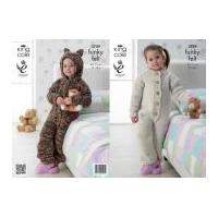 King Cole Childrens All-in-One Onesie Funky Felts Knitting Pattern 3759