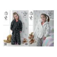 King Cole Childrens Dressing Gown Funky Felts Knitting Pattern 3764