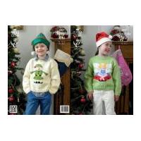 King Cole Childrens Christmas Sweaters Pricewise Knitting Pattern 3807 DK