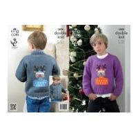 King Cole Childrens Christmas Jacket & Sweater Big Value Knitting Pattern 3808 DK