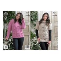 King Cole Ladies Sweaters Big Value Knitting Pattern 3815 Super Chunky