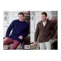 King Cole Mens Jacket & Sweater Big Value Knitting Pattern 3820 Super Chunky
