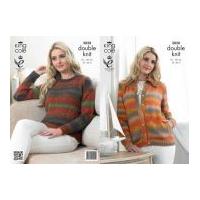 King Cole Ladies Cardigan & Sweater Country Tweed Knitting Pattern 3828 DK