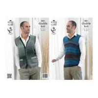 King Cole Mens Waistcoat & Tank Top Country Tweed Knitting Pattern 3831 DK