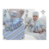 King Cole Baby Jacket, Hat & Blanket Melody Knitting Pattern 3841 DK